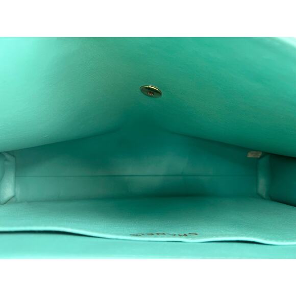 Chanel Seafoam Caviar Kelly Bag CC Briefcase Green Classic Flap Tote Vintage 24K - Picture 5 of 16